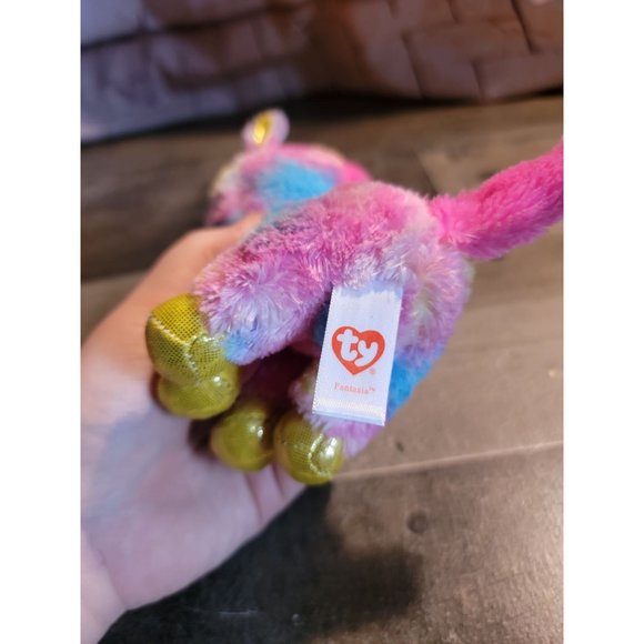 Beanie baby fantasia unicorn multi color stuffed animal plush toy - Picture 5 of 5